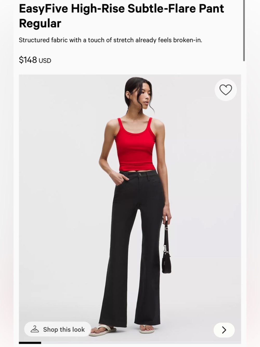 152-$65 *FREE SHIPPING* Lululemon EasyFive High-Rise Subtle-Flare Pant size 24